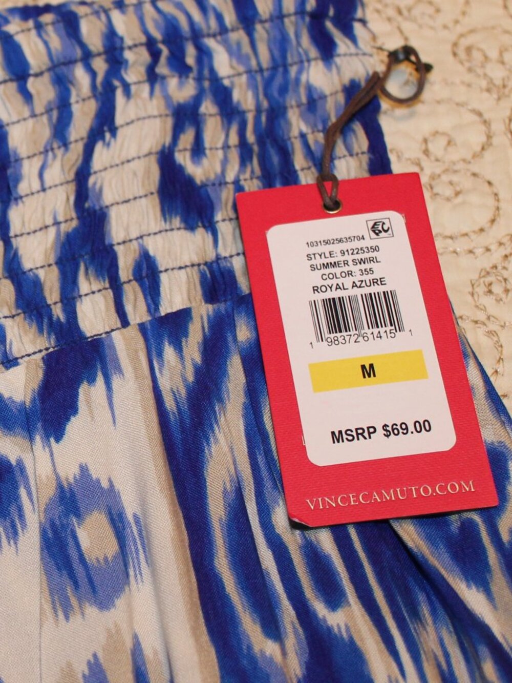 Vince Camuto Wide Leg pants in ikat design Royal Azure Brand New with tags - Picture 8 of 10